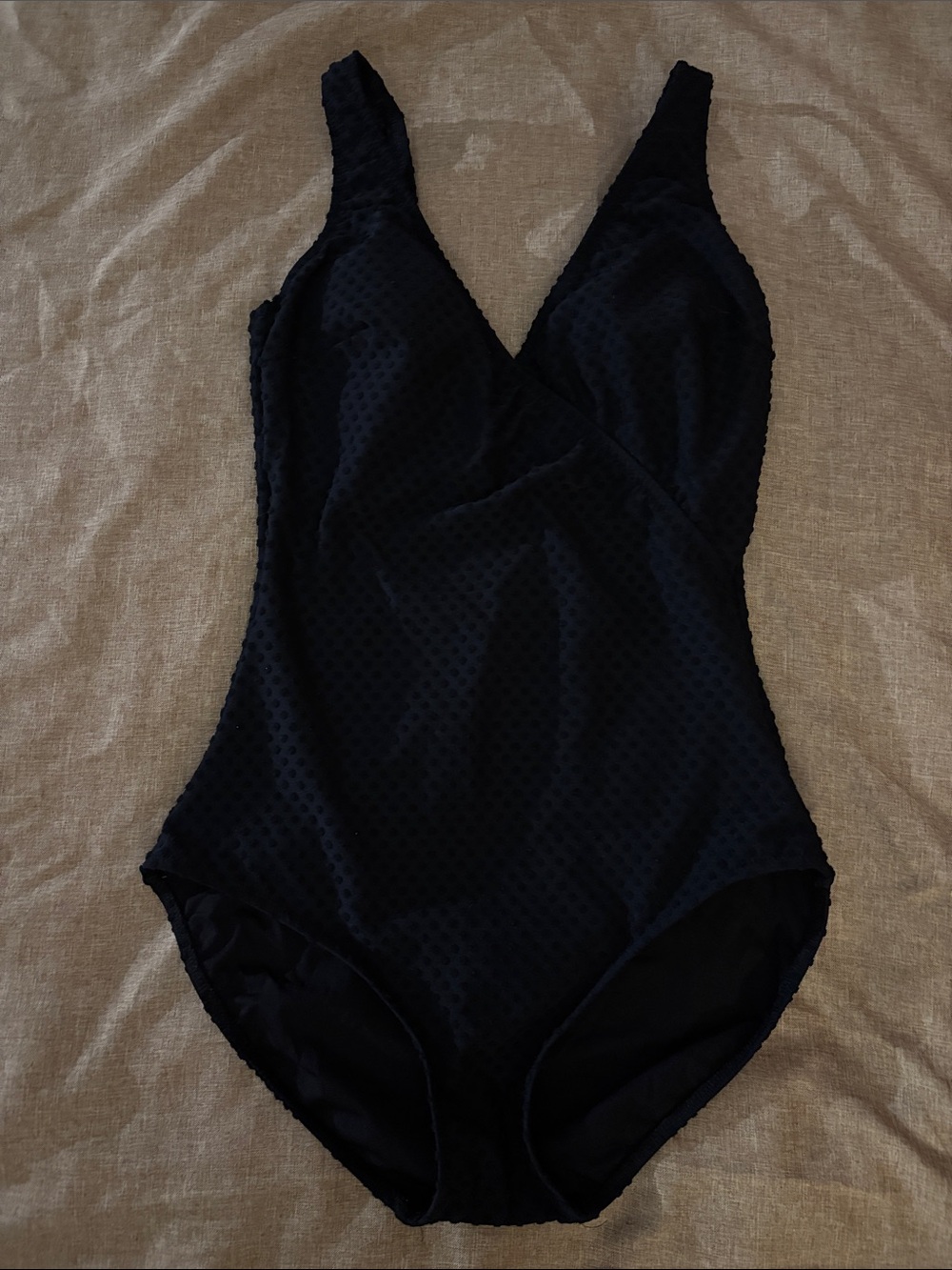 Gottex Black Textured V-Neck One-Piece Swimsuit
